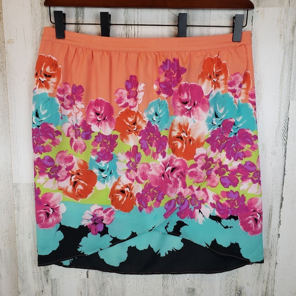 Eloquii Tropical Floral Skirt Sz 18